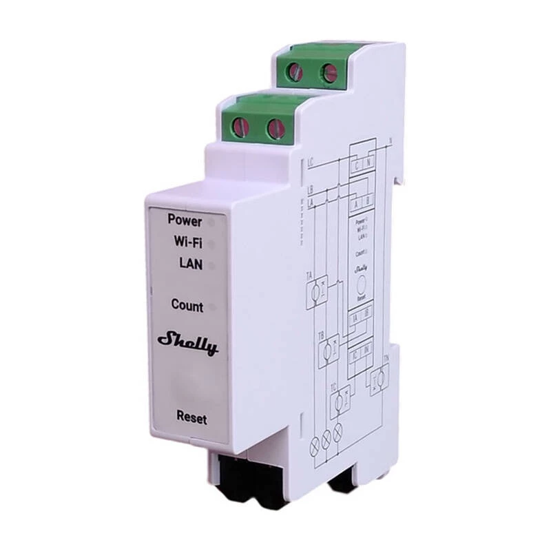 Vahelduvvoolu energiakulu arvesti Shelly Pro 3EM-400A 400 A 50-60 Hz