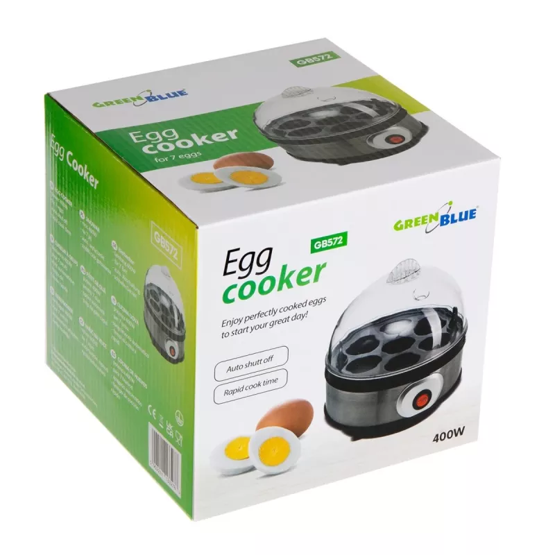 Munakeetja GreenBlue GB572 elektriline munasteamer 400W, mahutavus 7 muna, hõbedane, reguleeritav kõvadus