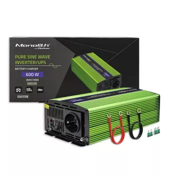 Autoinverter Qoltec Monolith 600 W roheline 12 V