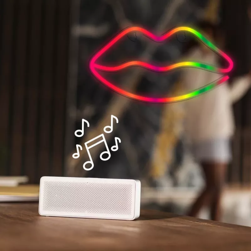 Neoontuled MANTA SNL61RGB LIPS RGB värvimuutev dekoratiivmärk, mudel SNL61RGB