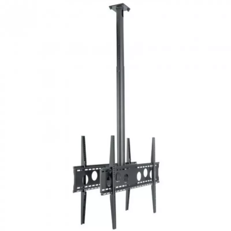 HAGOR HA DH Duo L - paigalduskomplekt (kronstein) - 2 LCD-/plasmakonsoolile (selg-selja vastu) - must - ekraani suurus: 140-191 cm (55-75) - laekinnitus