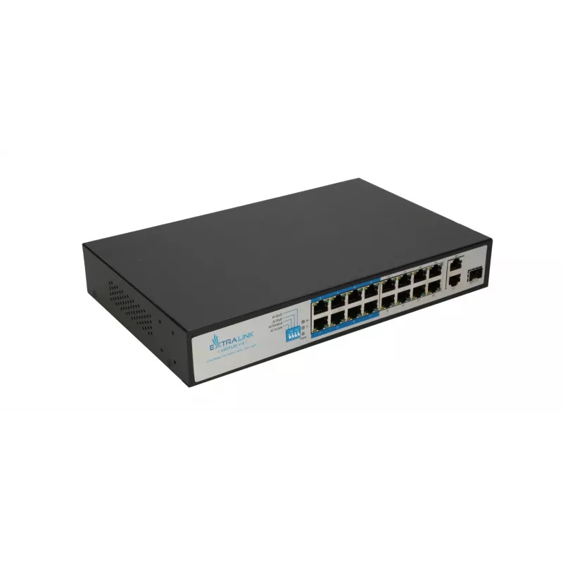 Switch Extralink VIRTUS V3 Unmanaged L2 16x Fast Ethernet (10/100) PoE 1U Must