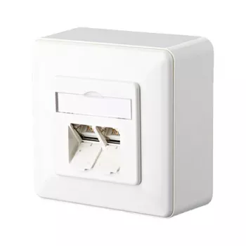 METZ CONNECT BTR IT CONNECT E-DAT C6 8/8(8) AP Cat.6 - Wall Box - RJ-45 X 2 - Pure valge, RAL 9010 - 2 Ports (1307380002-I)