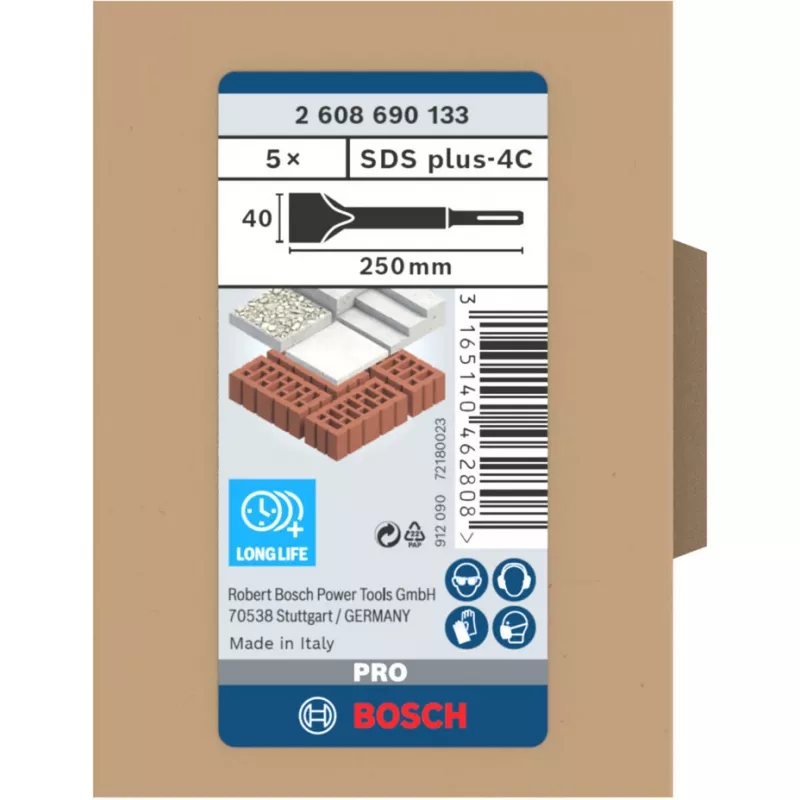 Pöördvasara peitlikinnitus Bosch 2 608 690 133 roostevaba teras 250 mm