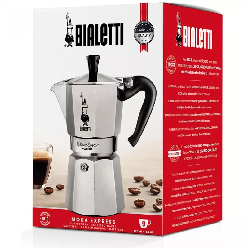 Bialetti Moka Express Moka pot 0.55 L Must, Hõbedane