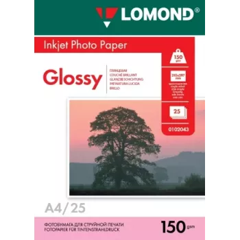 Lomond fotopaber tindiprinterile, läikiv, 150 g/m², A4, 25 lehte