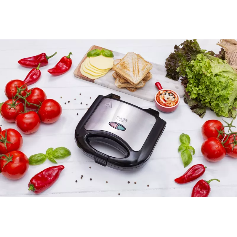 Sandwich Maker Adler AD 3015 750 W Must Hõbedane