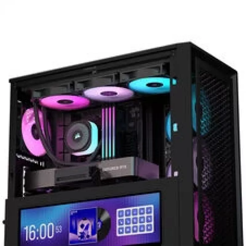 Corsair FRAME 4000D LCD RS PC-korpus, Midi-Torn, ATX, ARGB, karastatud klaas - must