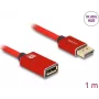 DeLOCK DisplayPorti pikenduskaabel 8K 60 Hz 1 m punane metall ilma riivita