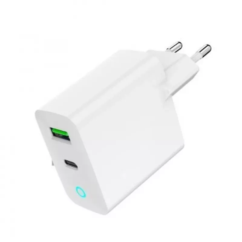 Alimentator Retea 220V GEMBIRD, Universal, 1 X USB USB-C D 20W, 1 X USB-a 3.0 QC 18W, Indicator LED, Valge