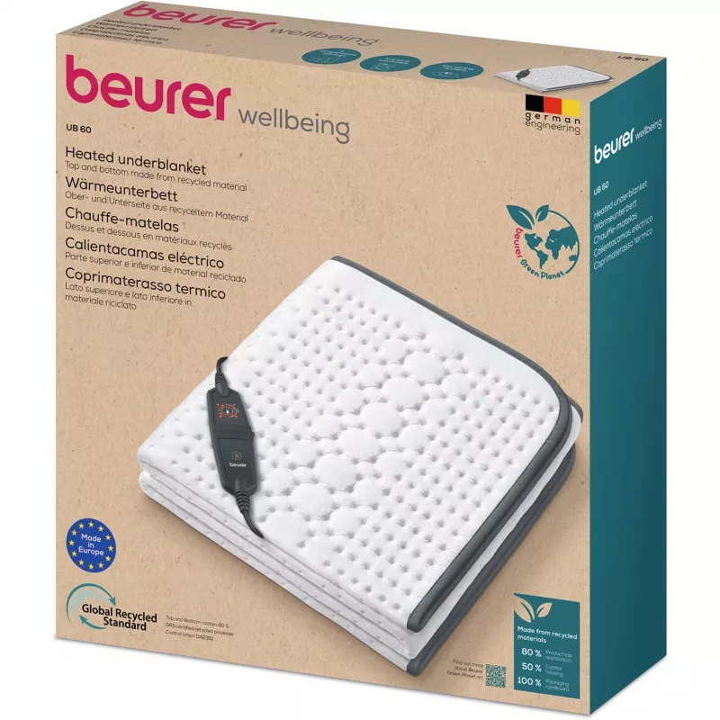 Beurer UB 60 Green Planet soojendusega madratsialus, 150 x 80 cm