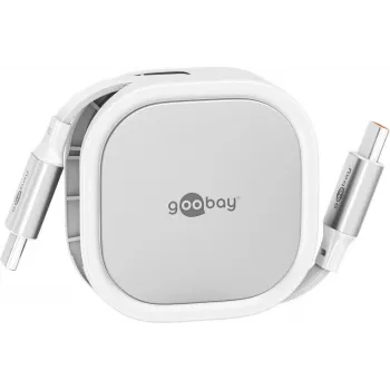 Wentronic goobay isetõmbuv USB-C kaabel valge/hõbedane 15W vastupidavas korpuses - kaabel - digitaalne/andmeside (77425)
