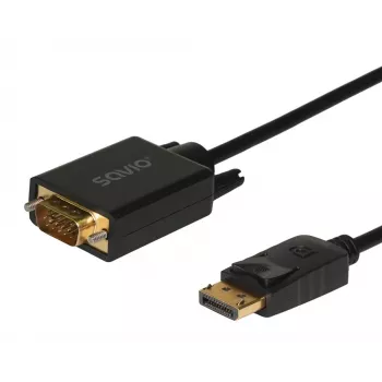 SAVIO DisplayPort-VGA (D-Sub) kaabel 1,8 m, must