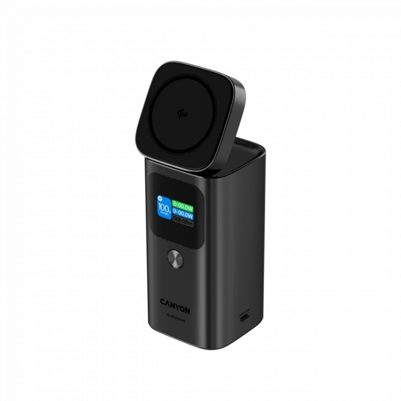 CANYON Qi2 magnetiline toitepank OnPower 150 15000mAh Alumiinium Tumehall