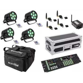 Teisaldatav akutoitel valgustuskomplekt EUROLITE AKKU Mobile 20000668, laetav LED-valgustite komplekt