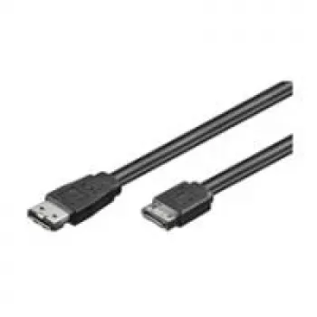 Wentronic Goobay HDD eSATA kaabel 1,5 GBit/s / 3 GBit/s / 6 GBit/s, must, 0,5 m - SATA L-tüüpi pistik > eSATA I-tüüpi pistik (93246)
