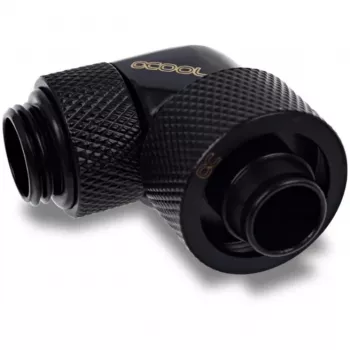 Eiszapfen 16/10mm kruviliitmik 90° pööratav G1/4, must ühendus, pehmetele voolikutele (PVC, silikoon, neopreen)