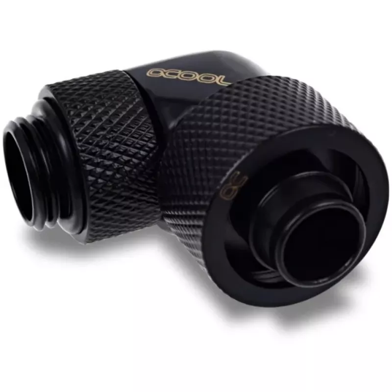 Eiszapfen 16/10mm kruviliitmik 90° pööratav G1/4, must ühendus, pehmetele voolikutele (PVC, silikoon, neopreen)