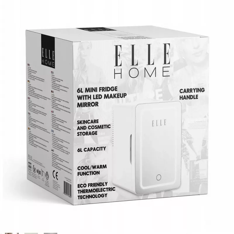 Minikülmik LED-meigipeegliga Elle ESDAFX04WHEU 4 L valge