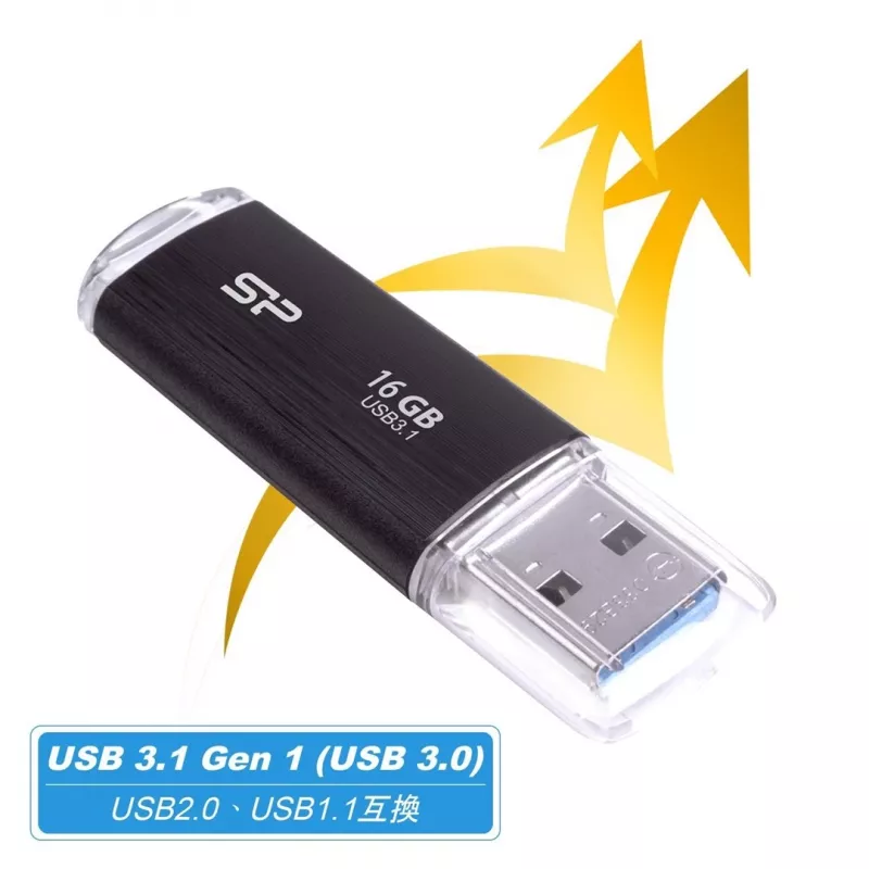 SILICON POWER Blaze B02 mälupulk USB-mälupulk 16 GB USB Type-A 3.2 Gen 1 (SP016GBUF3B02V1K) Must
