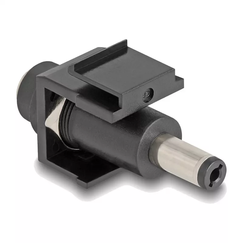 DeLOCK Keystone-moodul alalisvoolu 5,5 x 2,1 mm emane toite pesa - alalisvoolu 5,5 x 2,5 mm isane must
