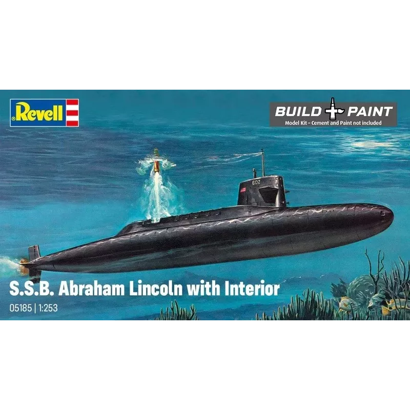 Plastikust mudellaev REVELL S.S.B. Abraham Lincoln 1/253 mõõtkavas plastmudeli komplekt