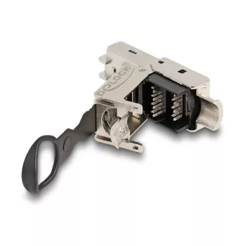 DeLOCK RJ45-pistik välikoostamiseks Cat.6A tööriistavaba hõbedane isane