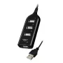 VAKOSS USB-jaotur TC-234UX — 4-pordiline USB 2.0 jaotur, alalisvoolutoide (5 V, 1 A), must