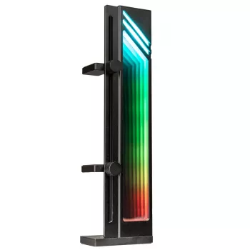 GPU tugiklamber Kolink Core Pro Aluminium ARGB lõpmatuse peegli efektiga, kõrgusega reguleeritav, toetab kuni kahte GPU-d, must