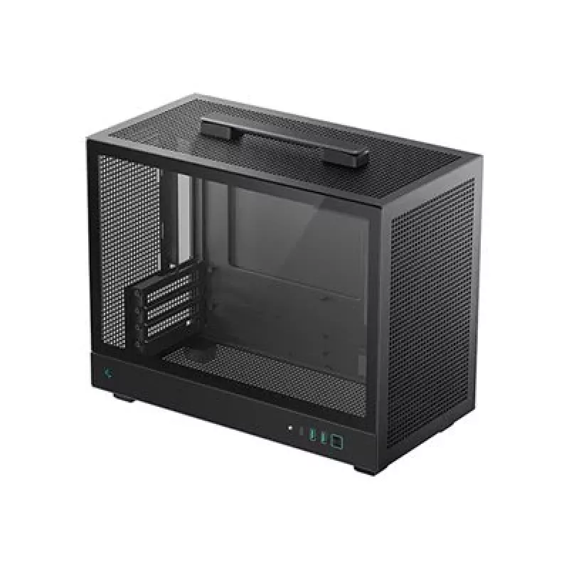 Arvutikorpus DeepCool CH160 PLUS Small Form Factor SFF ATX/mATX, karastatud klaas, USB-C, must