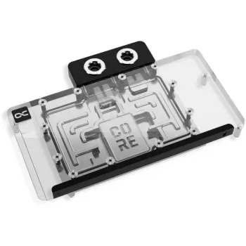Graafikakaardi vesijahutusplokk Alphacool Core RX 9070 XT Hellhound+ Transparent Chrome tagaplaadiga