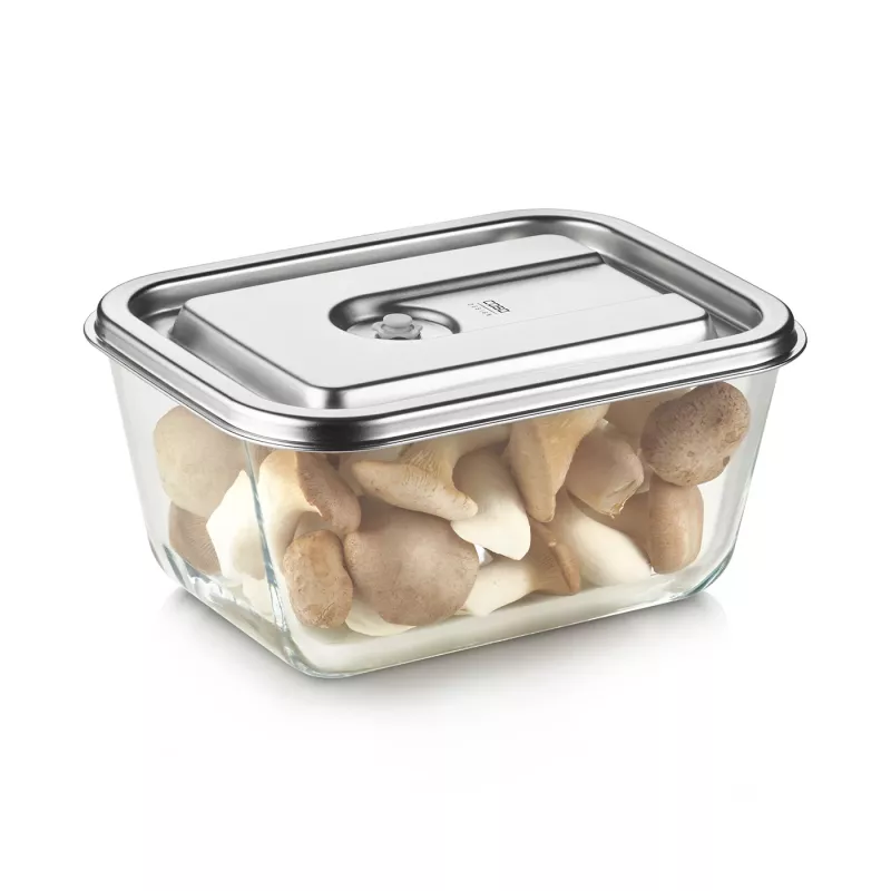Caso klaasist vaakumkonteiner plastkaanega | VacuBoxx Stainless Steel XL | Läbipaistev