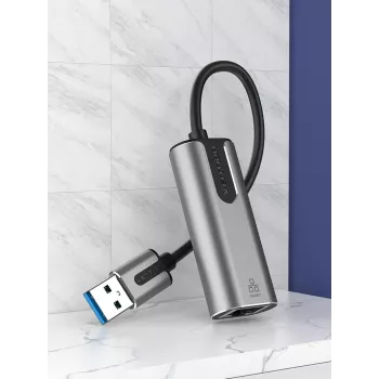 Vention USB 3.0-A Gigabit Etherneti adapter hall 0,15M alumiiniumsulamist tüüp