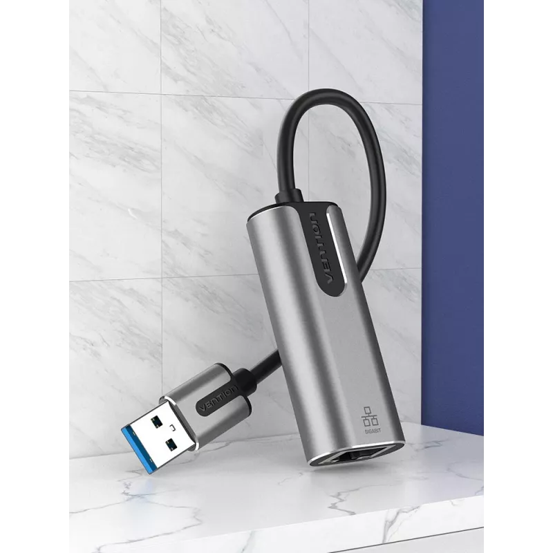 Vention USB 3.0-A Gigabit Etherneti adapter hall 0,15M alumiiniumsulamist tüüp