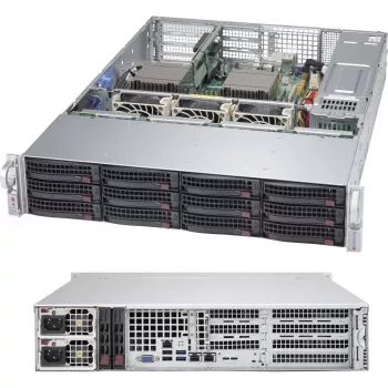 Supermicro 2U 12x3.5 Hot-Swap draiv 2x1200W ilma operatsioonisüsteemita