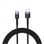 Andmekaabel Tellur USB kuni USB-C LED nailonpunutud 1,2 m Must