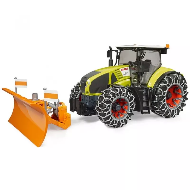 Mudeltraktor BRUDER Claas Axion 950 lumekettide ja lumesahaga, mõõtkavas mudel