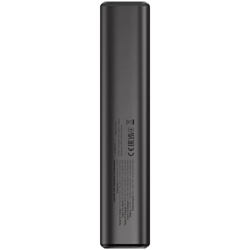 Canyon OnPower 230 TFT akupank, 20000 mAh, PD 130 W, 2x USB-C + USB-A, metallkorpus, tumehall