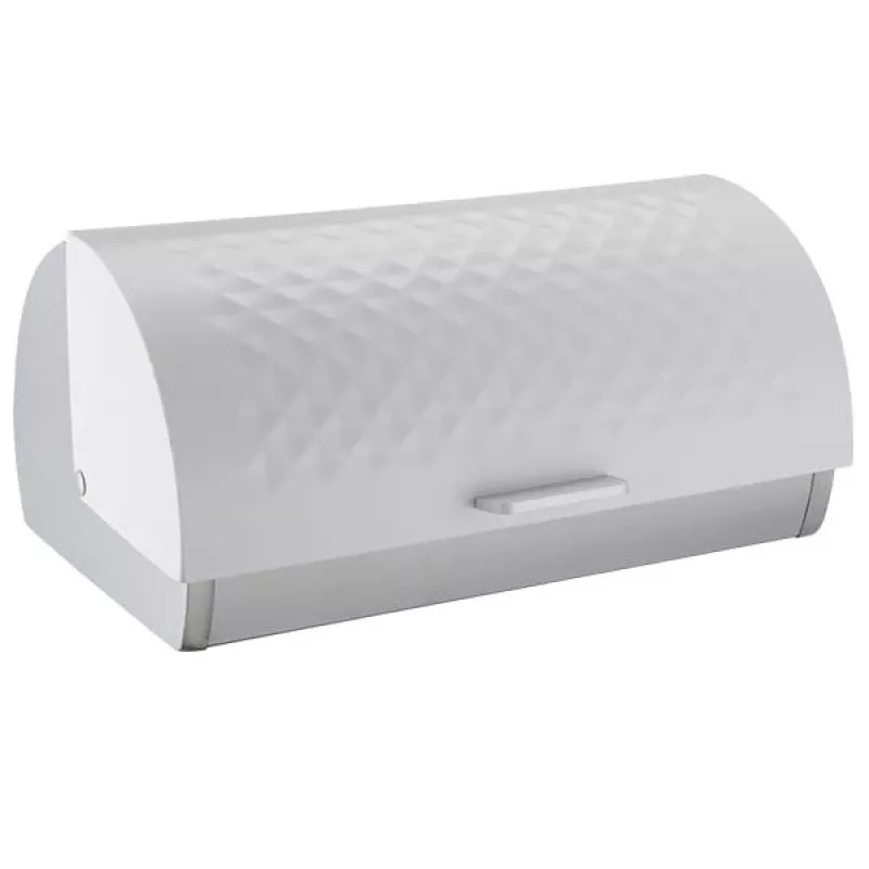 Leivakonteiner Maestro MR-1676-Valge, roostevabast terasest hingedega kaas, valge, 385×255×190 mm