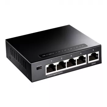 Võrgulüliti Cudy GS105 — 5 pordiga Gigabit Ethernet (10/100/1000), must, 5 V DC toide kaasas