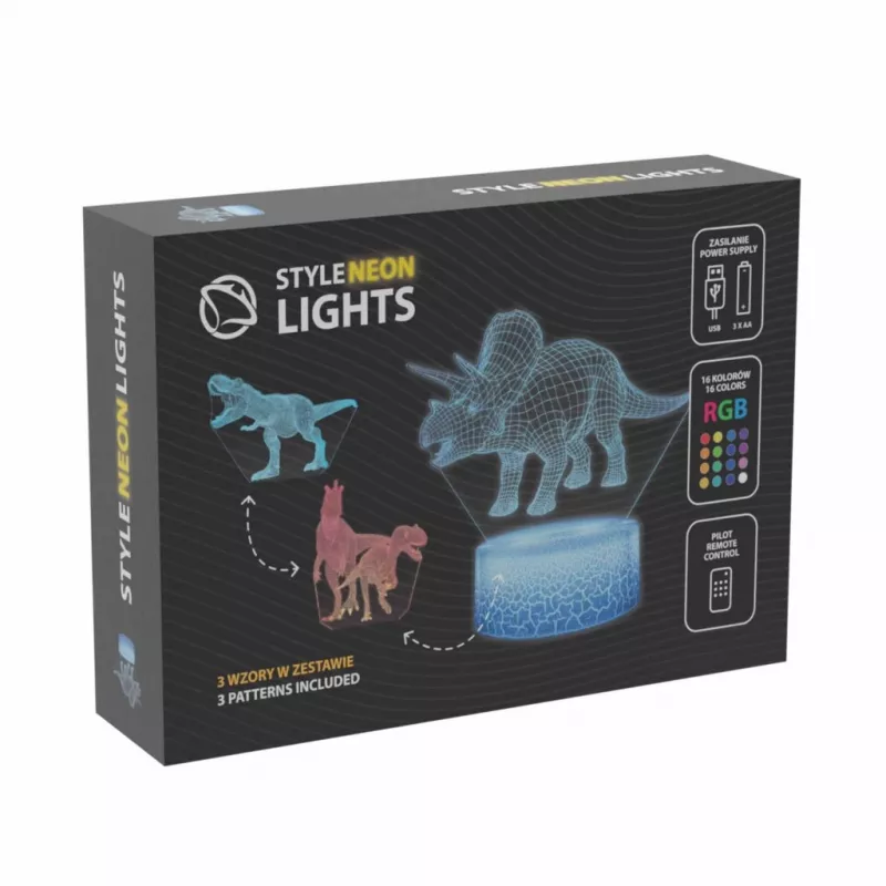 Laua-LED-lamp MANTA SNL117RGB RGB 3D dinosauruse valgusdekoor