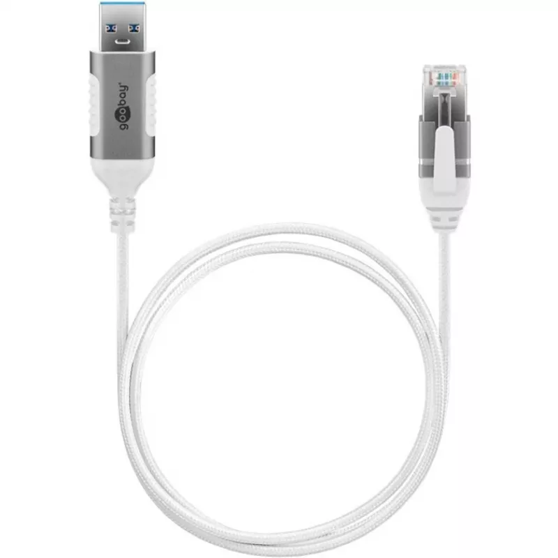Goobay Etherneti-kaabel USB-A 3.0 RJ45-le, õhuke, 1 m - ühendab ruuteri, modemi või (74377)