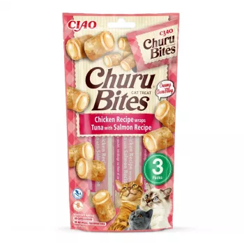 INABA Churu Bites kana tuunikala ja lõhega - kassimaiused - 3x10 g