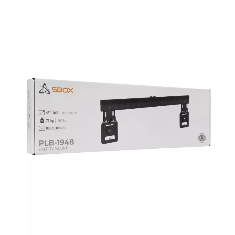 Kinnitusklamber SBOX PLB-1948 ekraanidele 43–100 kg, plaat 800×600 mm