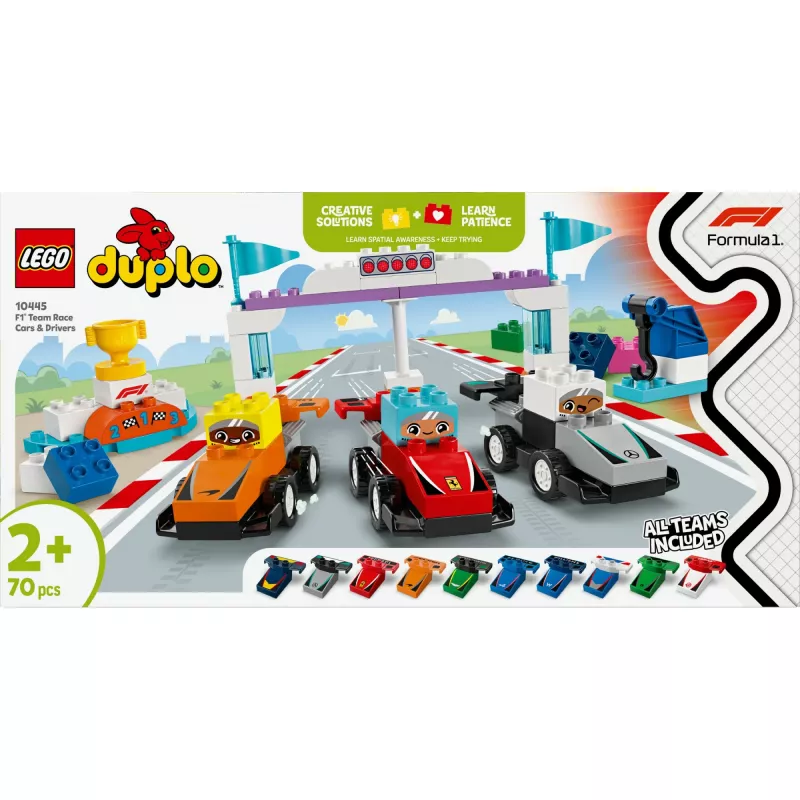 LEGO DUPLO 10445 F1 meeskonna võidusõiduautod ja juhid