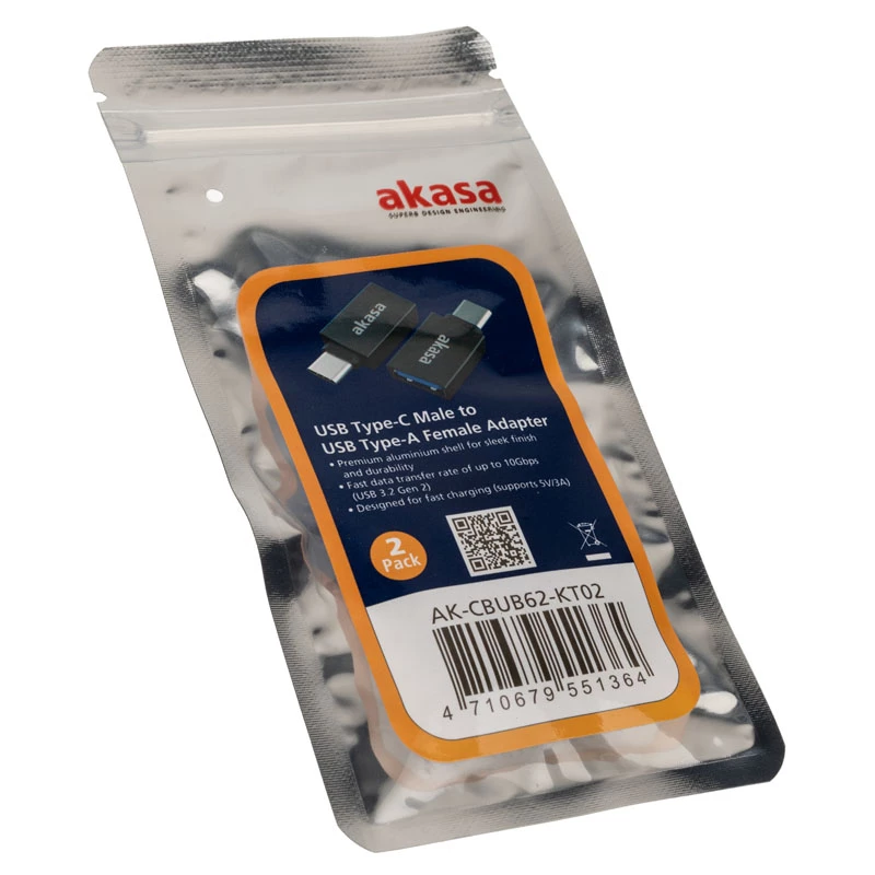 USB-C–USB-A üleminekuadapter Akasa AK-CBUB62-KT02
