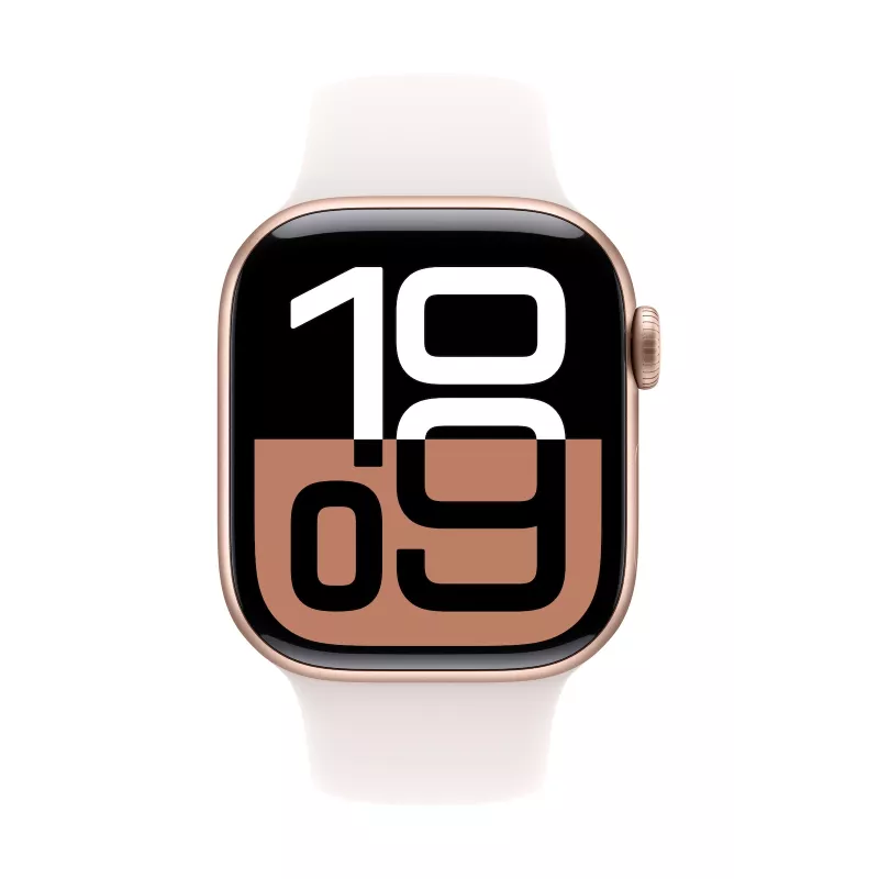 Apple Watch Series 10 GPS 42 mm Roosakuldne alumiiniumkorpuse ja heleroosa spordirihmaga (S/M)