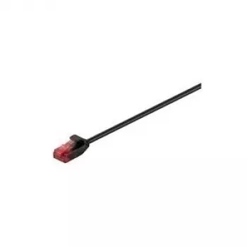Wentronic Goobay CAT 6 õhuke patch-kaabel, U/UTP, must, 0,15 m - vaskmaterjal (71547)