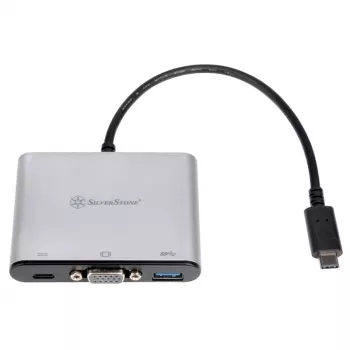 Väline videoadapter SILVERSTONE CH7517 USB-C -> VGA (Chrontel CH7517) välise kuvari ühendus