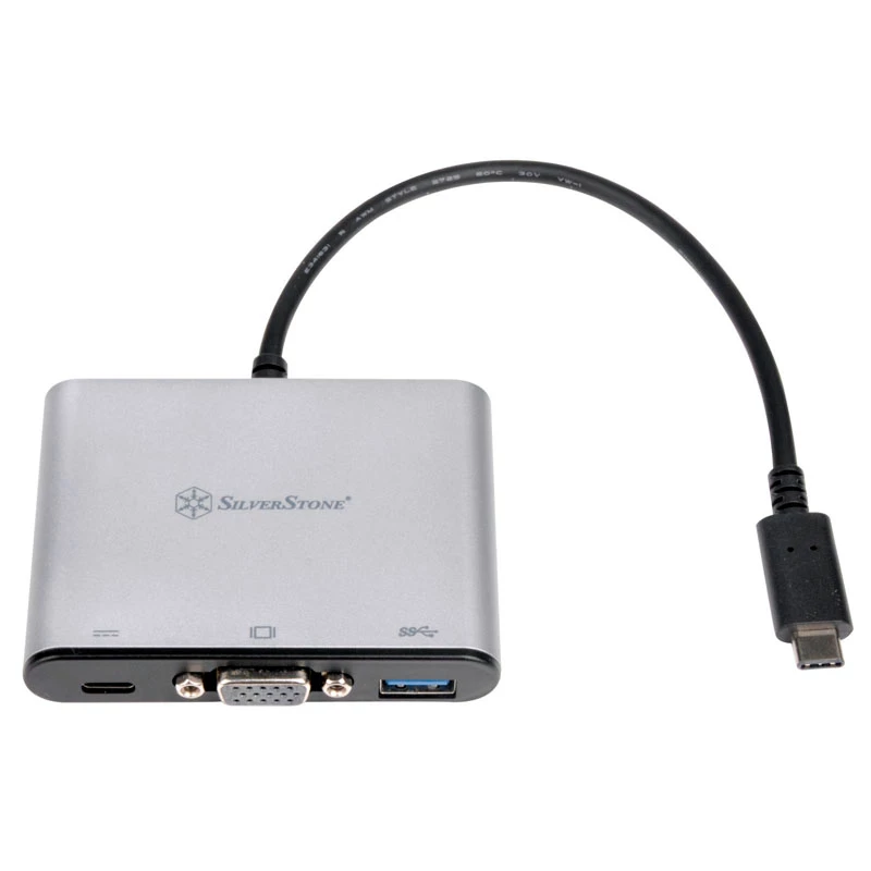 Väline videoadapter SILVERSTONE CH7517 USB-C -> VGA (Chrontel CH7517) välise kuvari ühendus